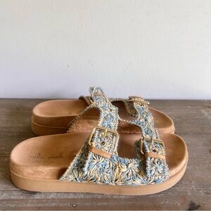 Mila Paoli Woven 2 Strap Women's Buckle Sandal Size 9 #B1970